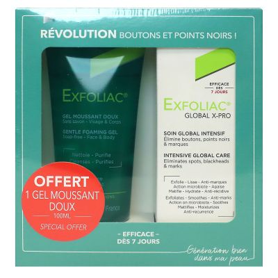 Exfoliac Global X-Pro soin global intensif 30ml + gel moussant offert