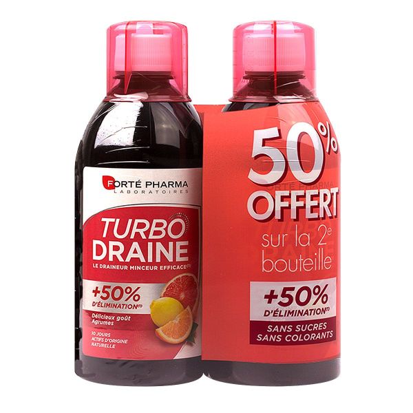 Turbodraine solution buvable 2x500ml - goût agrumes