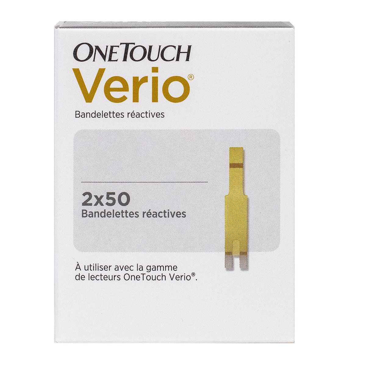 One Touch Verio 100 bandelettes réactives autosurveillance glycémie