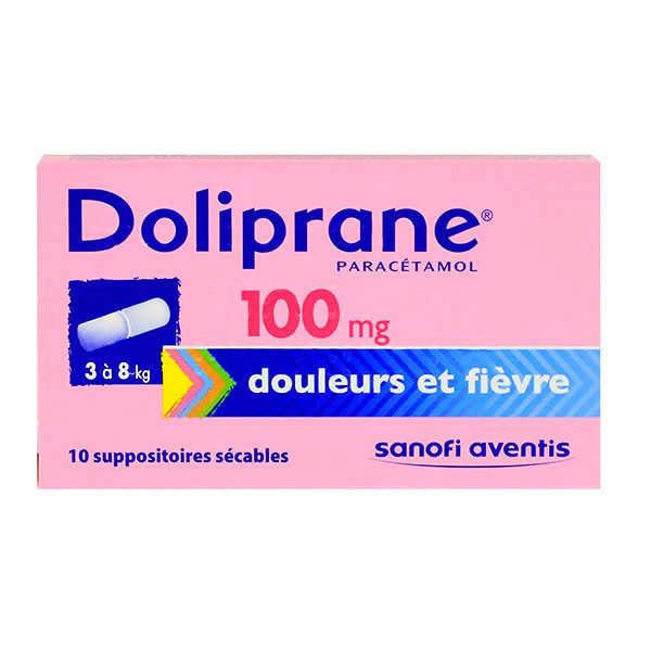 Doliprane 100mg 10 suppositoires