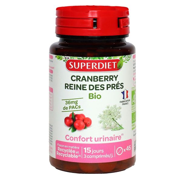Cranberry reine des prés bio 36mg de PACs confort urinaire 45 comprimés