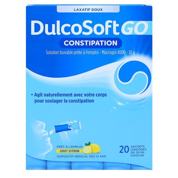 DulcoSoft GO Constipation laxatif doux 20 sticks liquides