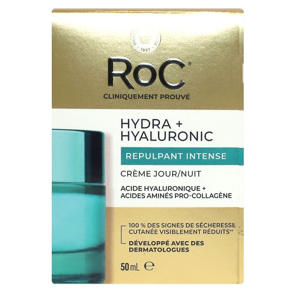 Hydra+ Hyaluronic creme jour nuit repulpante intense peau sèche 50ml