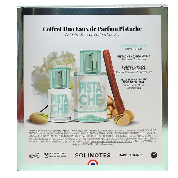 Coffret Noël eau de parfum Pistache 50ml + 15ml offert