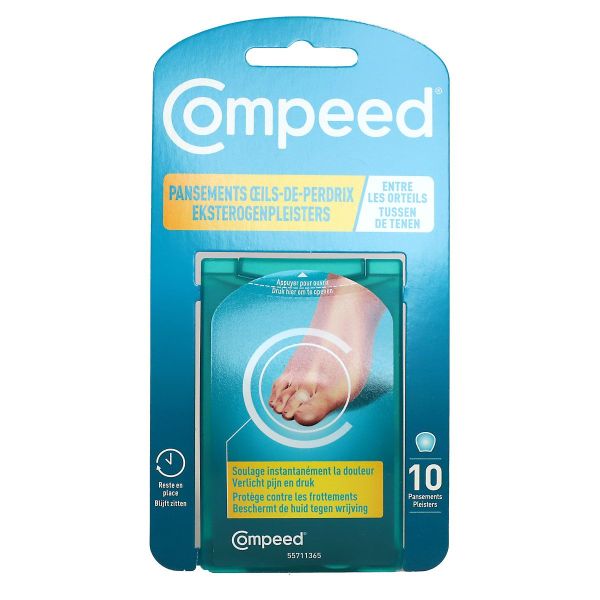 10 pansements oeils-de-perdrix entre les orteils