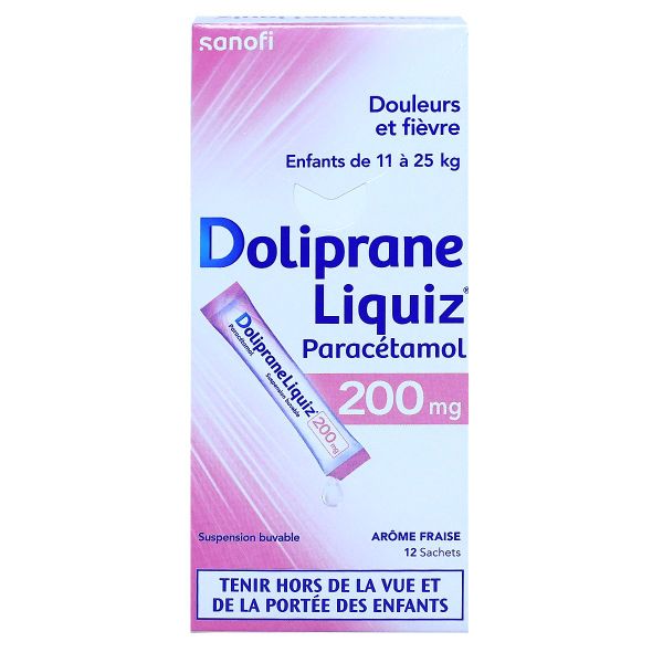 Doliprane Liquiz 200mg 12 sachets