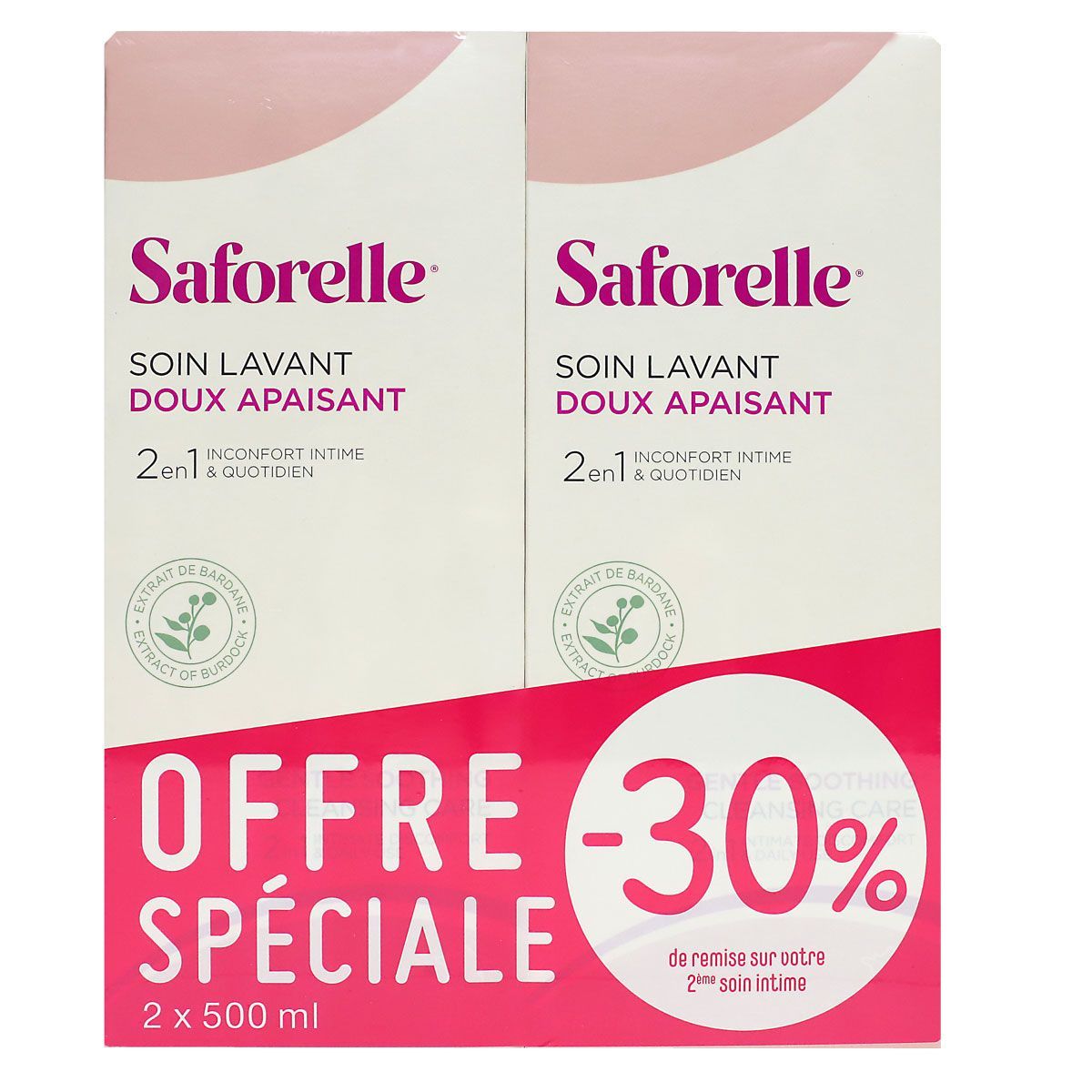 Saforelle Soin Lavant Doux Lot de 2 x 500 ml : : Beauté et Parfum