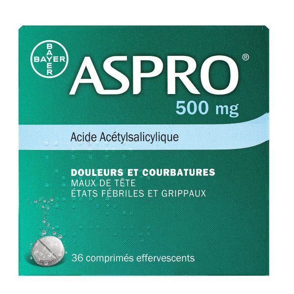 Aspro 500mg - 36 comprimés effervescents