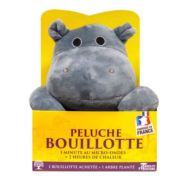 Bouillotte micro-ondes naturelle hippopotame