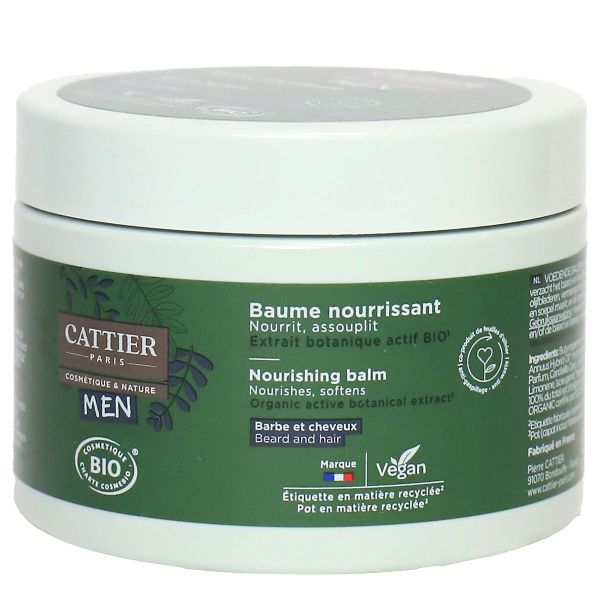 Men baume nourrissant bio barbe et cheveux 90g