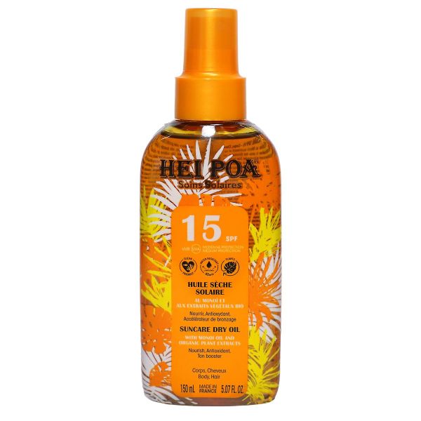 Huile sèche solaire monoï et extraits végétaux SPF15 150ml