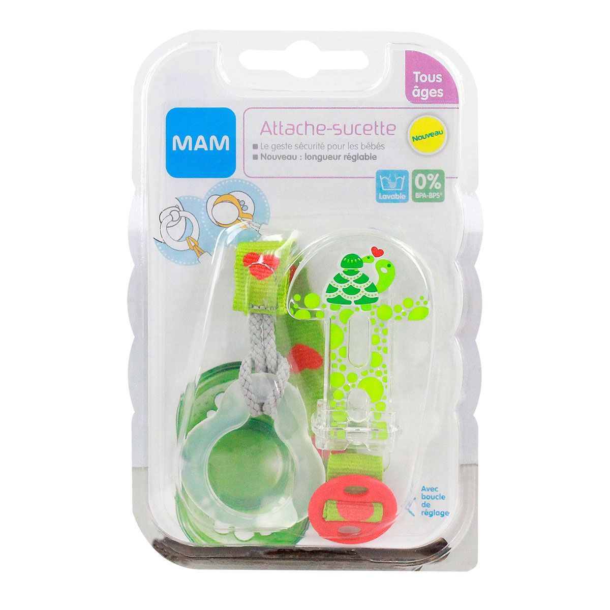 Sangle Sucette Bébé 3 Attaches Sucette Bébé - Coton Et Hêtre - Pince Sécurisée - Anti-Perte Clip Tétine Vêtement