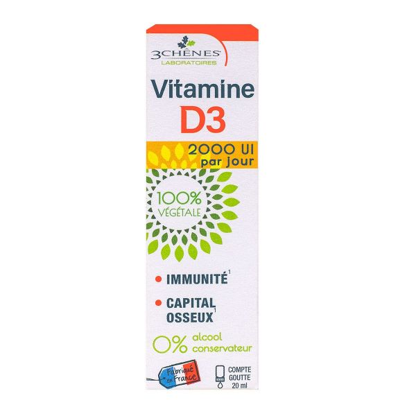 Vitamine D3 végétale compte-gouttes 2000UI 20ml