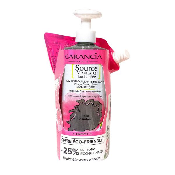 Source micellaire enchantée 400ml + recharge rose d'antan 400ml