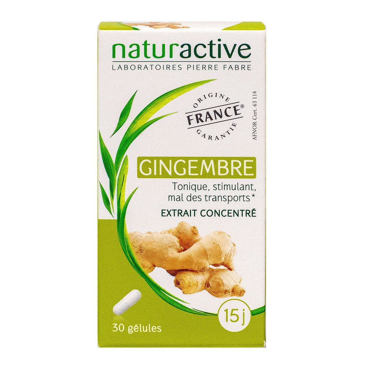 Naturactive gingembre 30 gélules est un complément alimentaire