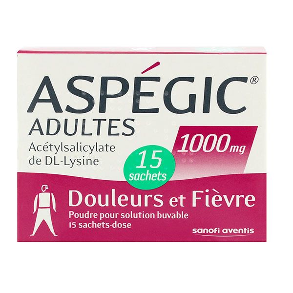Aspégic adultes 1000 mg 15 sachets