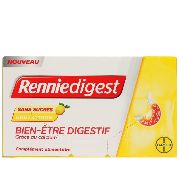 RennieDigest bien-être digestif citron sans sucre 20 sachets