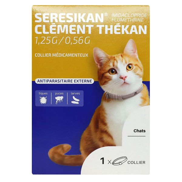Seresikan 1,25g / 0,56g collier médicamenteux chat