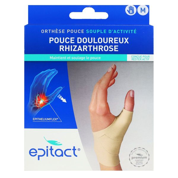 Orthèse pouce souple d'activité Rhizarthrose droite taille M