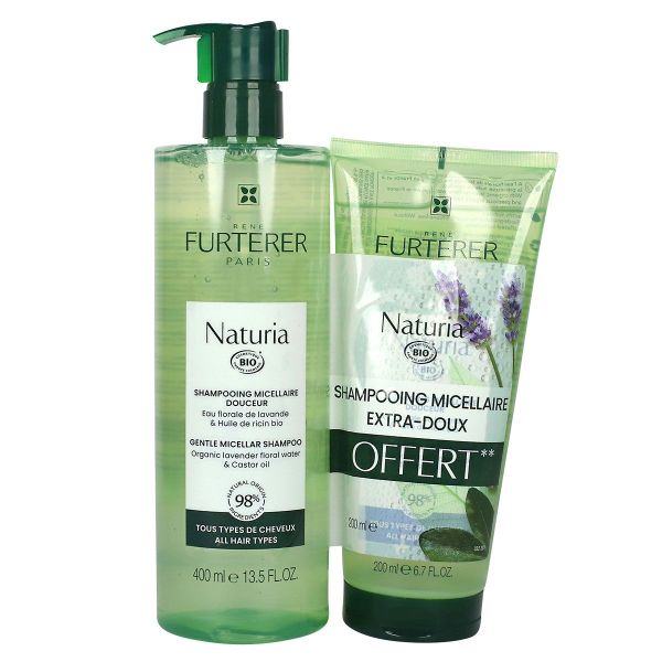 Naturia shampoing micellaire douceur bio eco-recharge 400 ml + 200ml offert