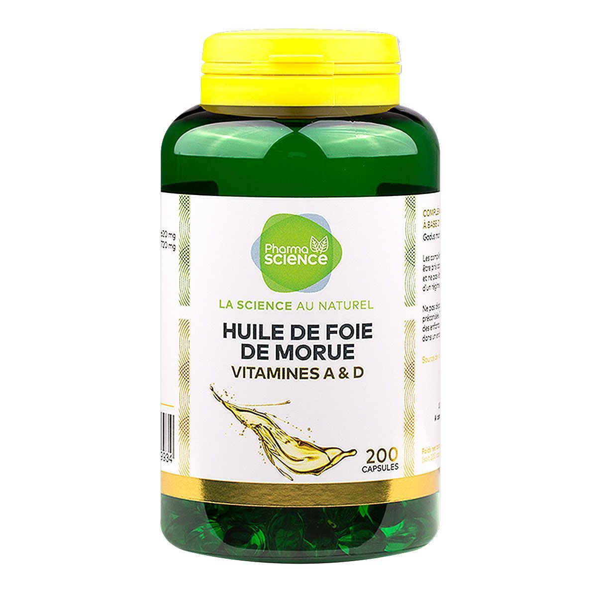 Les capsules d'huile de foie de morue Pharmascience sont des compléments  alimentaires.