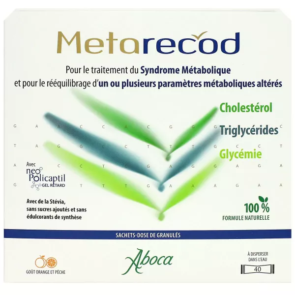 Metarecod traitement syndrome métabolique 40 sachets