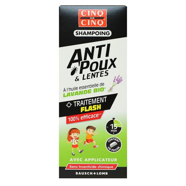 Anti-poux lentes shampoing lavande bio traitement flash 100ml + peigne