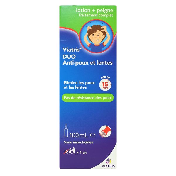 Duo anti-poux et Lentes lotion 100ml sans insecticide + peigne
