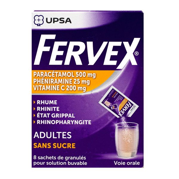 Fervex adultes sans sucre 8 sachets