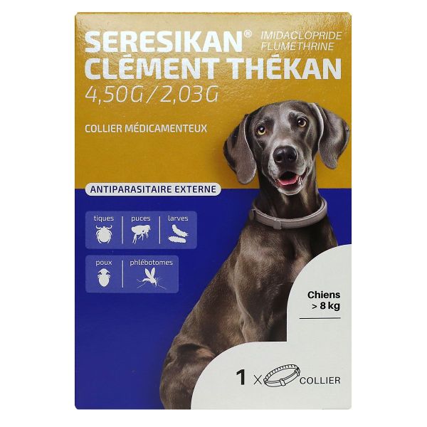 Seresikan 4,5g / 2,03g collier médicamenteux chien +8kg