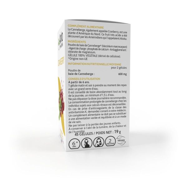 Arkogélules cranberryne canneberge 45 gélules