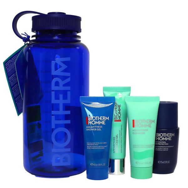 Drop Collection Homme Les Essentiels d'Hydratation visage et corps gourde bleue