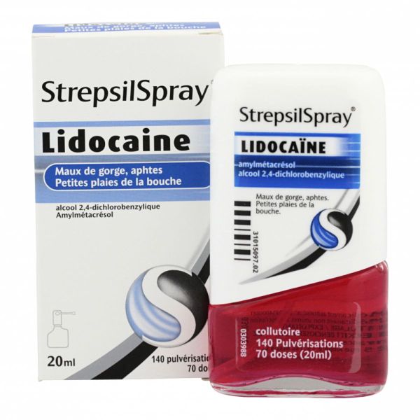 Strepsilspray lidocaine 140 pulvérisations 20ml