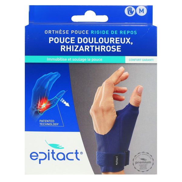 L'Orthèse Pouce Rigide de Repos permet d'immobiliser et soulager le pouce en cas de douleurs.