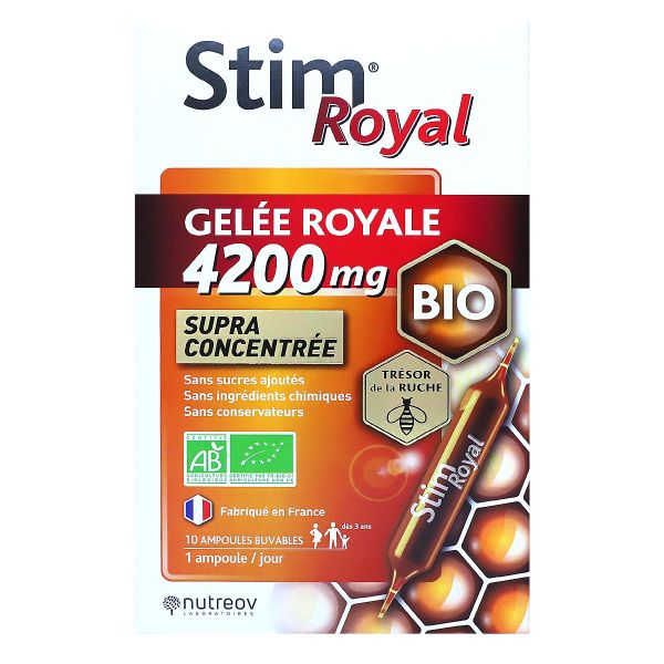 Stim Royal gelée royale bio 4200mg 10 ampoules