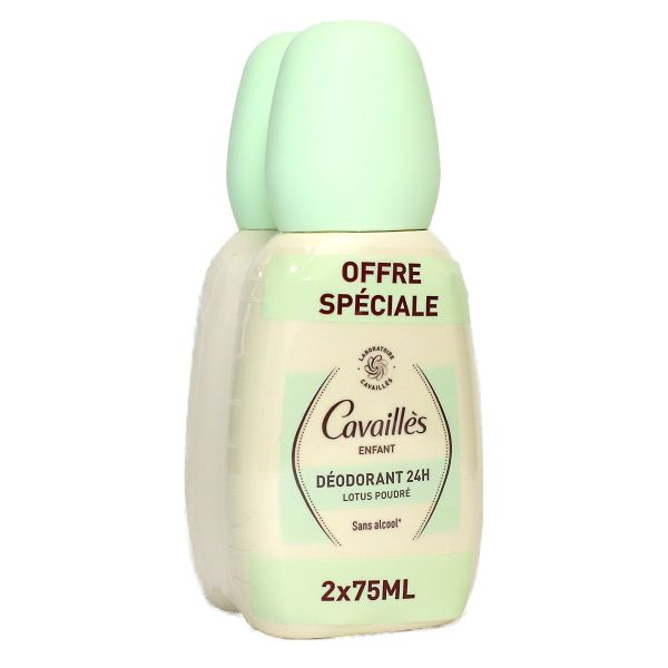 Déodorant enfant sans alcool lotus poudré 24g toute peau spray 2x75ml