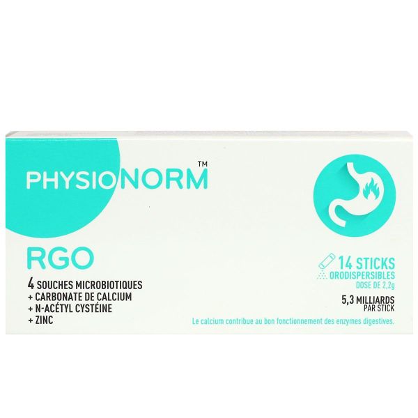 Physionorm RGO 4 souches microbiotiques 14 sticks