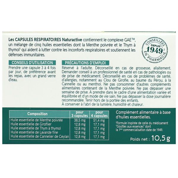 30 capsules respiratoires GAE bio