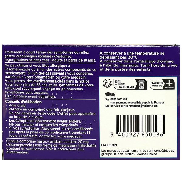 Nexium control ésoméprazole 20mg