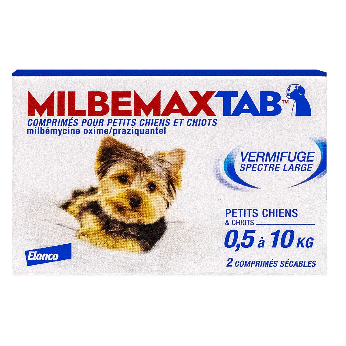 milbemaxtab petit chien 0,5 à 10kg vermifuge en cas de vers