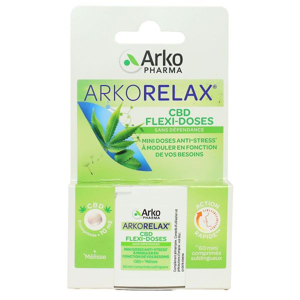 Arkorelax CBD flexi-doses anti-stress 60 mini comprimés