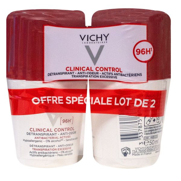 Clinical Control détranspirant 96h bille 2x50ml