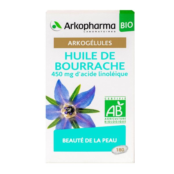 Arkogélules huile bourrache bio beauté de la peau 180 capsules