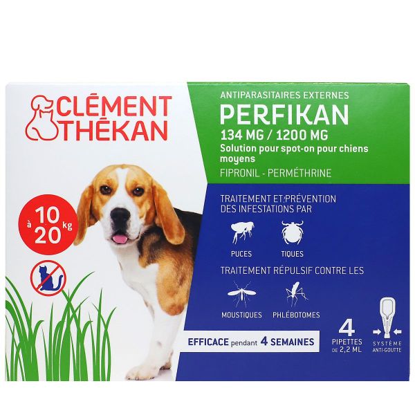 Perfikan 134mg / 1200mg chiens moyens 4 pipettes