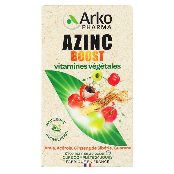 Azinc Boost vitamines végétales 24 comprimés