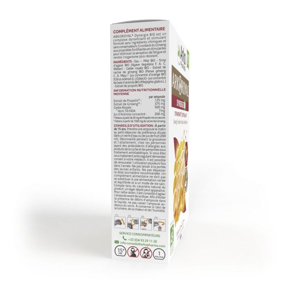 ArkoRoyal Dynergie bio dynamisant stimulant 20 ampoules