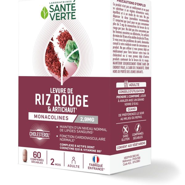Levure riz rouge Cholestérol 60 comprimés