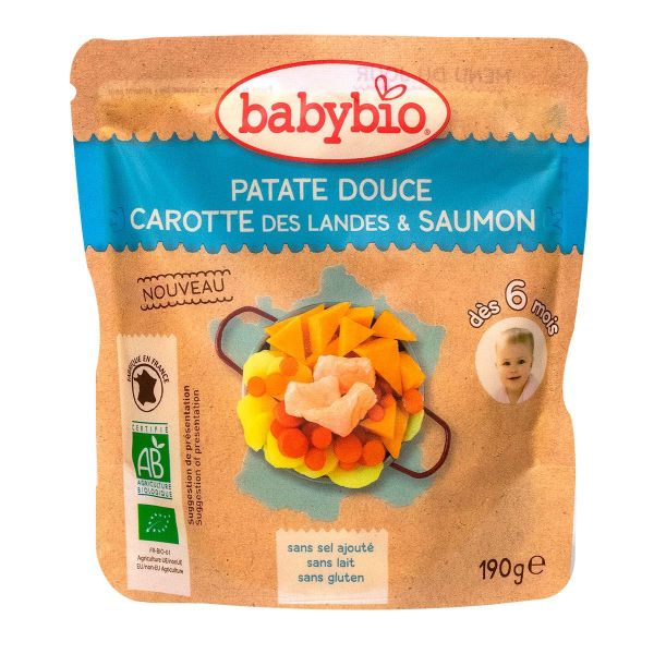 Sachet menu patate douce carotte & saumon 190g