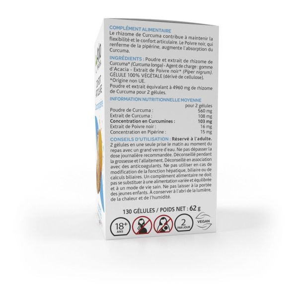 Arkogélules curcuma 130 gélules