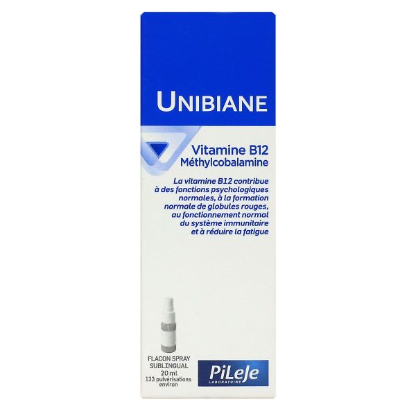 Unibiane vitamine B12 fonctionnement de l'organisme 20ml